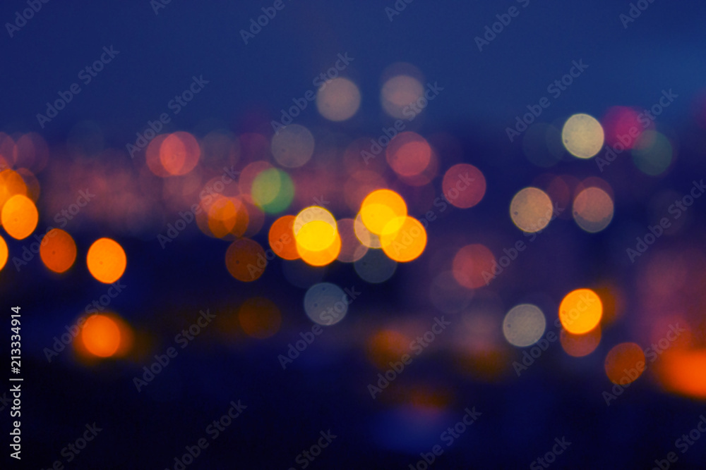 blurred city at night - obrazy, fototapety, plakaty 