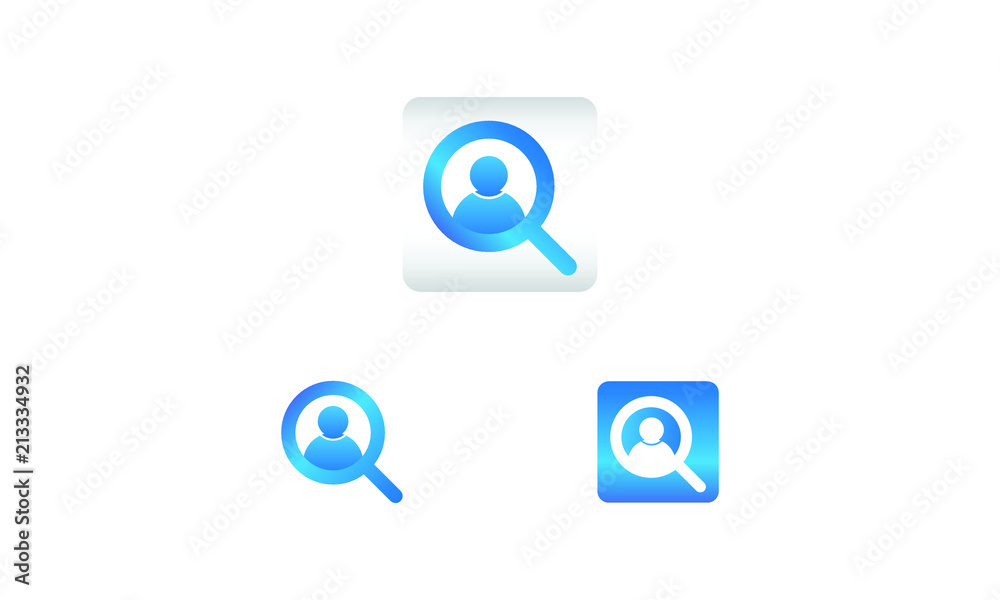 search icon with people user symbol. search web icon vector icon in various style 