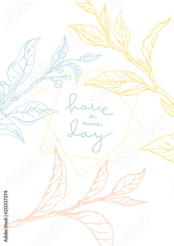 Wedding invitation card. Floral template