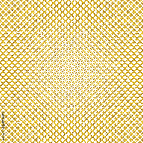 Gold glitter polka dot seamless pattern, geometric golden textur