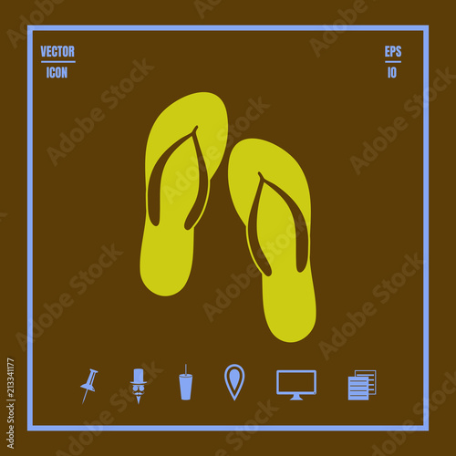 summer vacation Flip-Flop  vector icon
