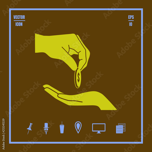 give alms or corruption vector icon