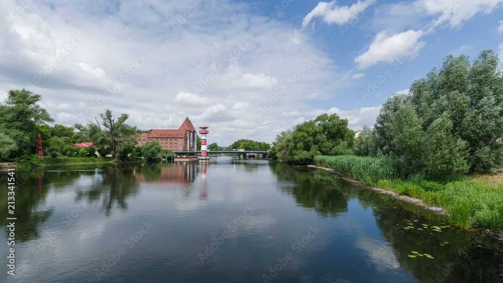 Leuchtturm mit Alter Mühle in Rathenow