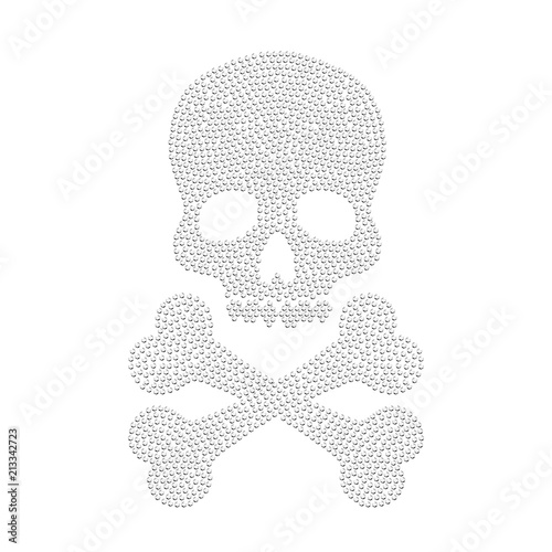 Diamond skull white silhouette