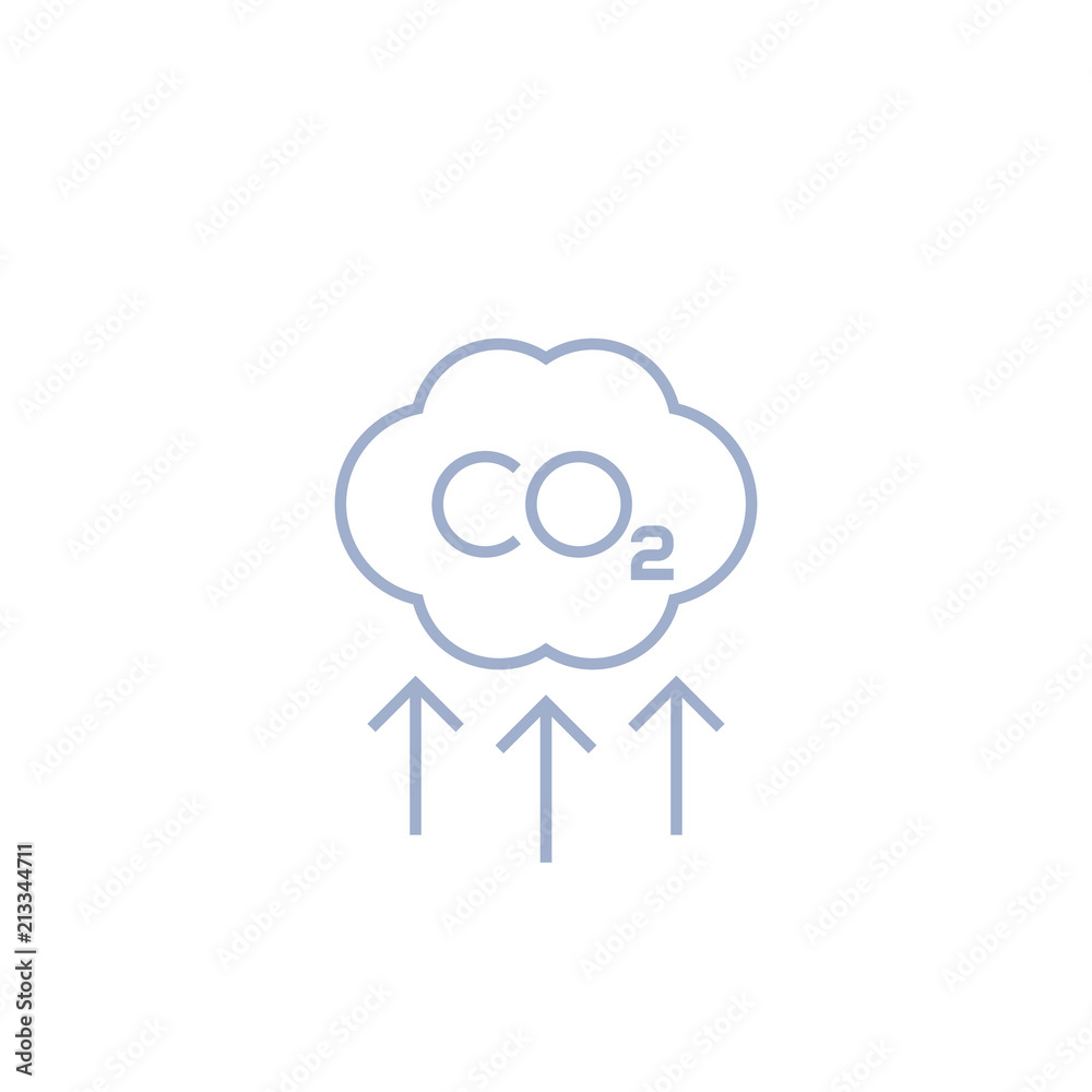 co2, carbon emissions reduction vector line icon co2, carbon emissions reduction vector line icon