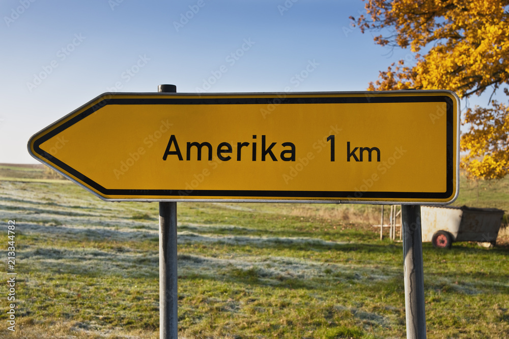 Wegweiser nach Amerika