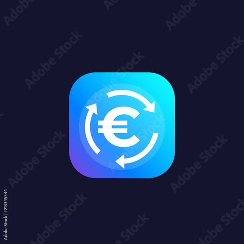 Euro exchange icon, vector mark