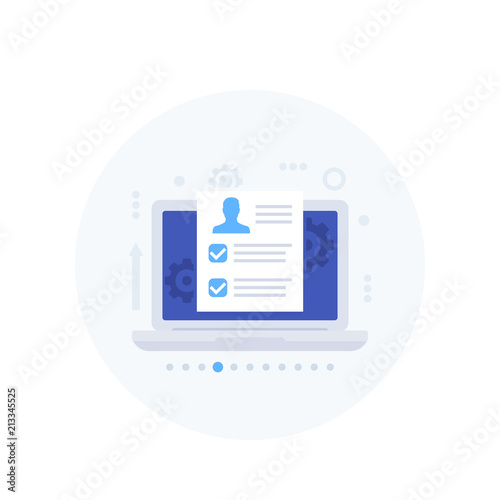 Human Resources, recruitment software, vector illustration