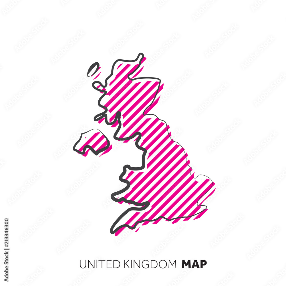 Obraz premium United Kingdom vector country map. Map outline with dots.