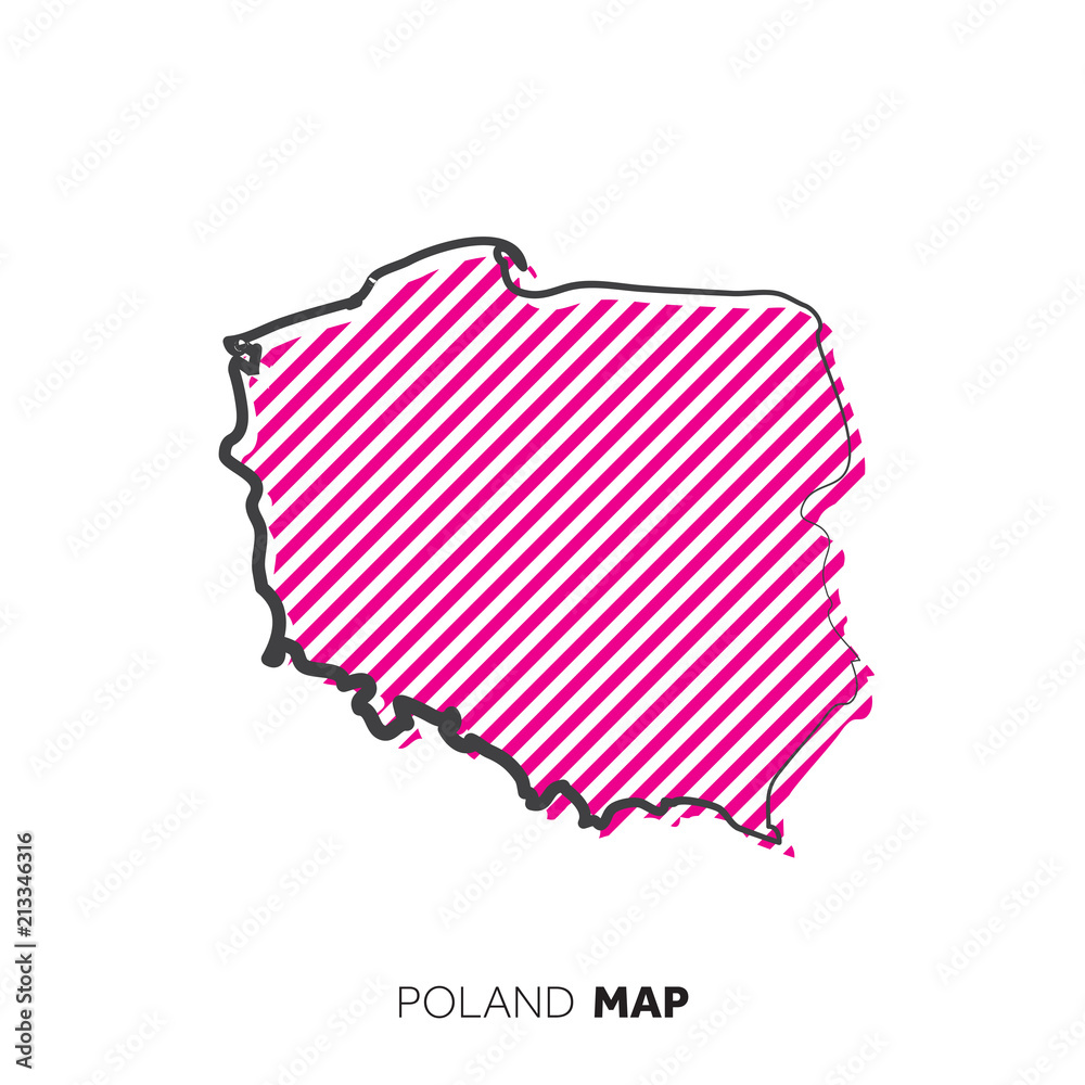 Poland vector country map. Map outline with dots. Poland vector country map. Map outline with dots.