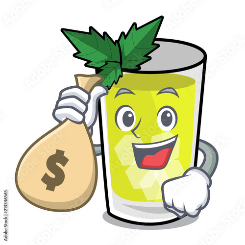 With money bag mint julep character cartoon