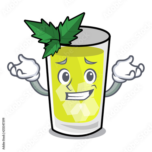 Grinning mint julep character cartoon