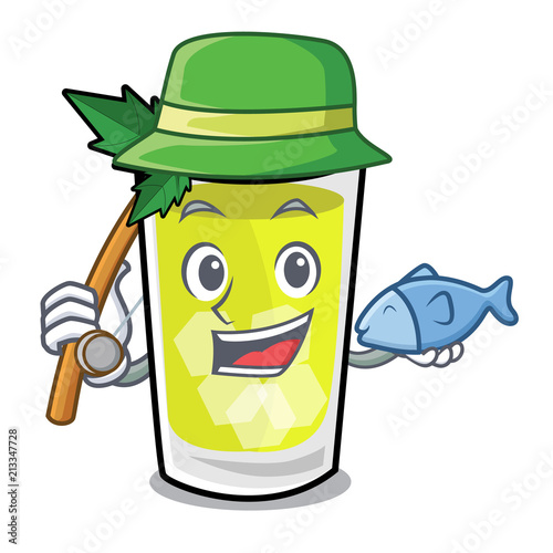 Fishing mint julep mascot cartoon