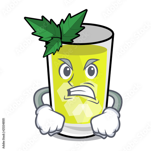 Photo Angry mint julep mascot cartoon