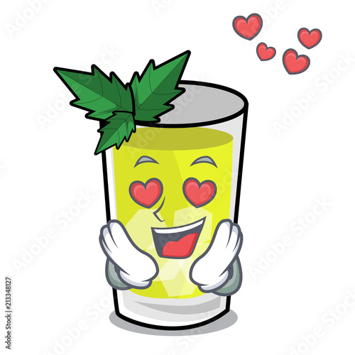In love mint julep mascot cartoon