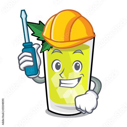 Automotive mint julep mascot cartoon