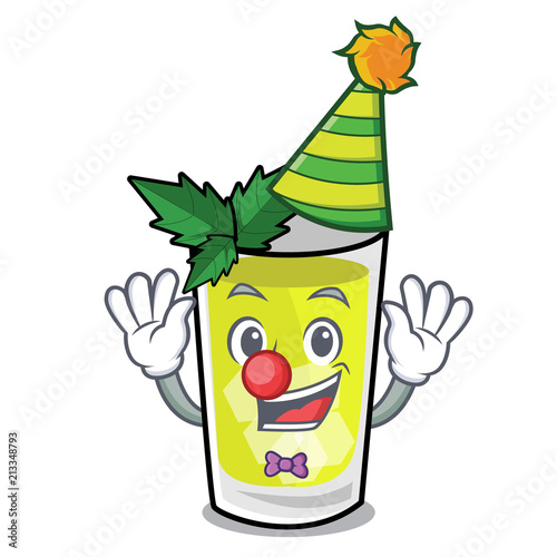 Clown mint julep mascot cartoon