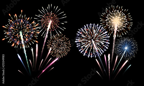 фотографія Set of isolated fireworks illustration