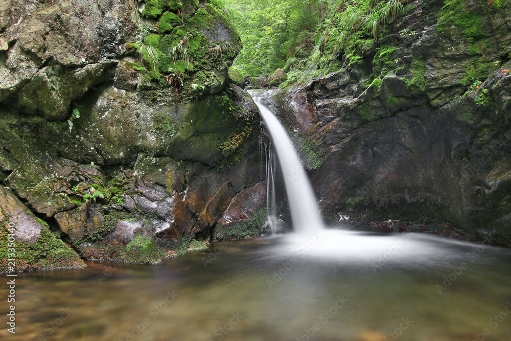 Fototapeta premium Waterfall on the Silver Brook, Czech Republic