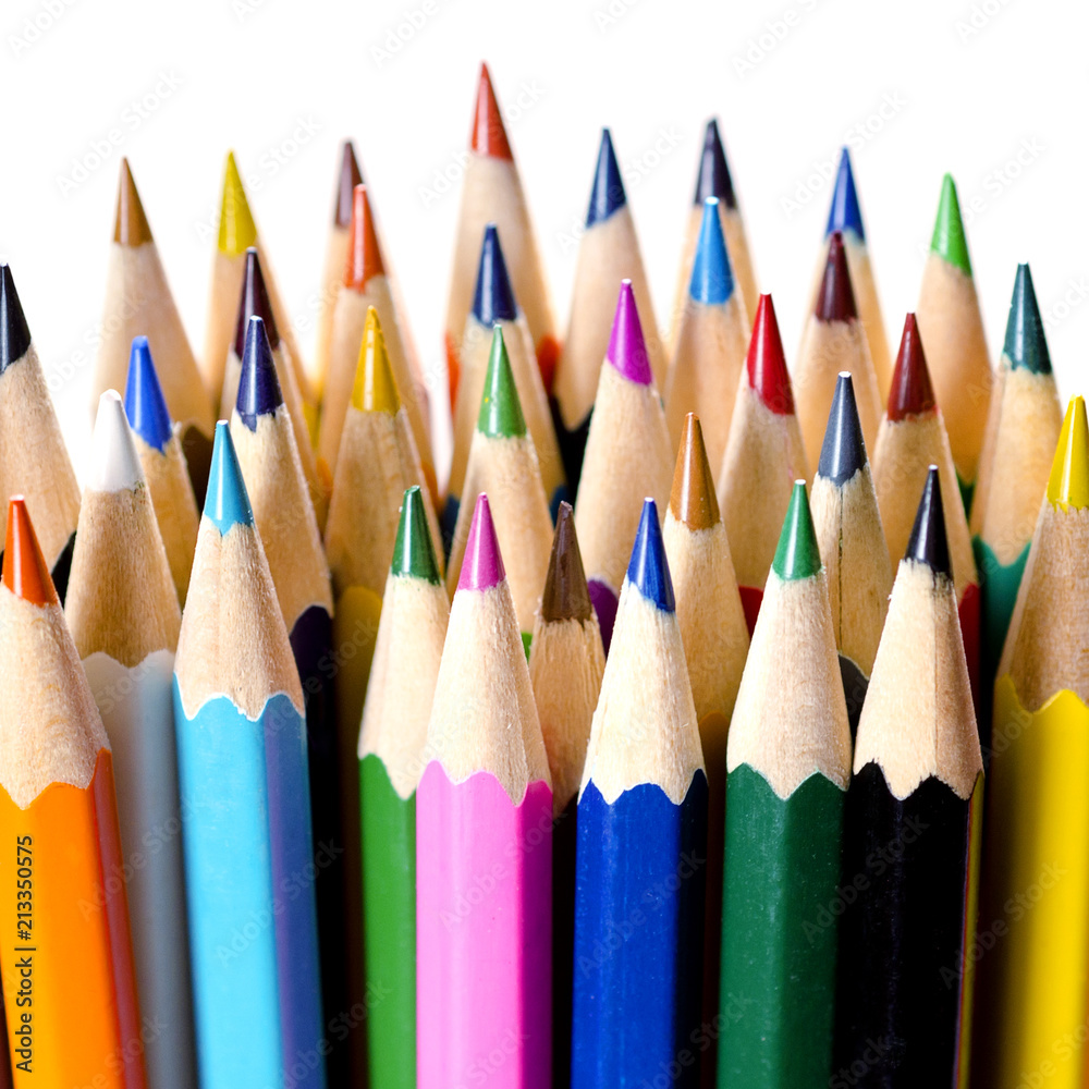 Colored pencils background. Close up Colored pencils background. Close up