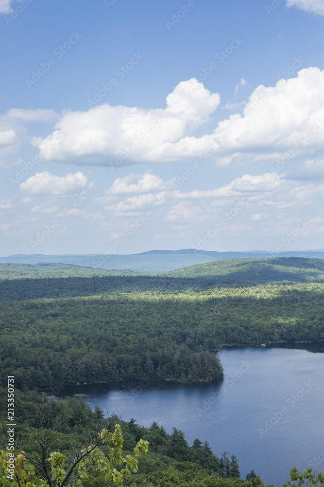 Summer View over Willard Pond and the Monadnock Region of New Hampshire