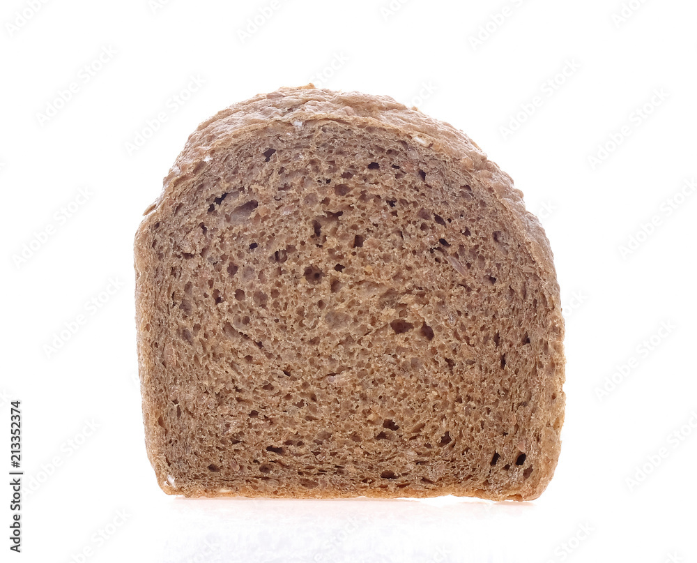 Chocolate bread sliced on white background. Chocolate bread sliced on white background.