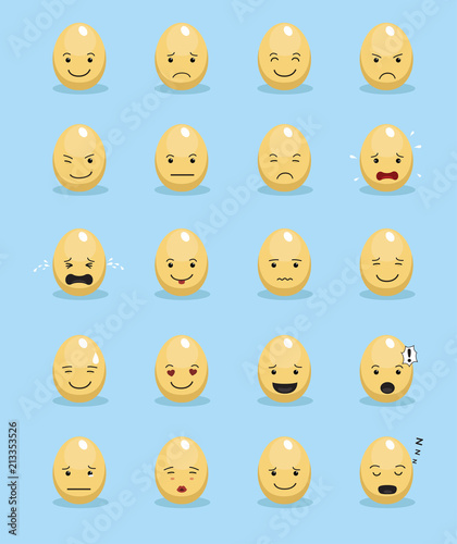Easter Egg Emotion faces Vector Illustration