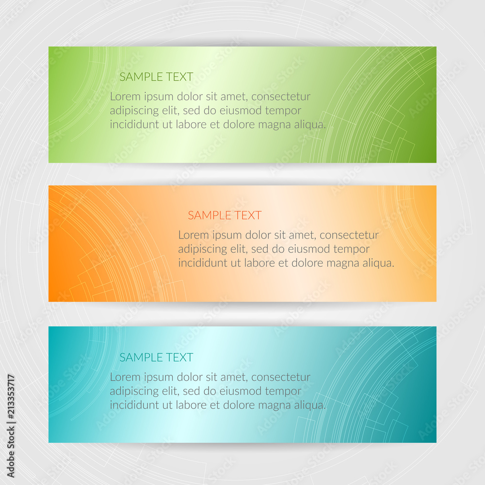 Abstract geometric orange blue green banner Graphic element of the design of templates header business cards banners presentations Vector colorful card