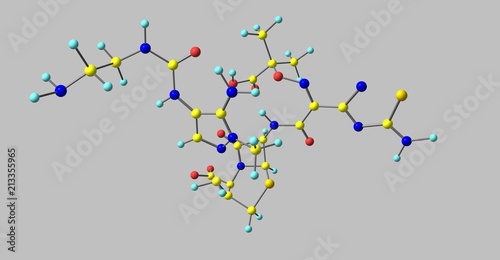 Ceftolozane molecular structure isolated on grey photo