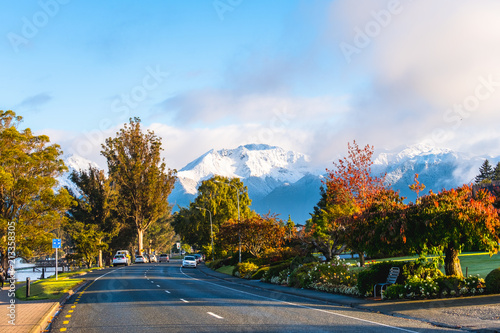 Beautiful morning scene of Te Anau, Southland, New Zealand.