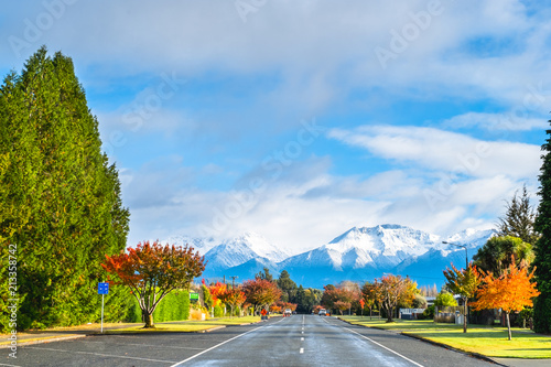 Beautiful morning scene of Te Anau, Southland, New Zealand.