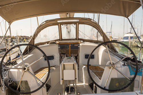 Cockpit of a sailboat © Angelo D'Amico