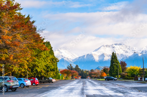 Obraz na płótnie Beautiful morning scene of Te Anau, Southland, New Zealand.