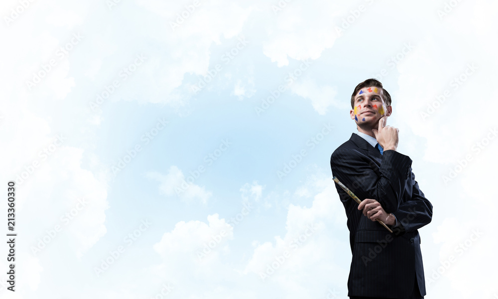 Inspiration of young creative businessman Inspiration of young creative businessman