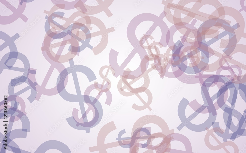 Multicolored translucent dollar signs on white background. Red tones. 3D illustration Multicolored translucent dollar signs on white background. Red tones. 3D illustration