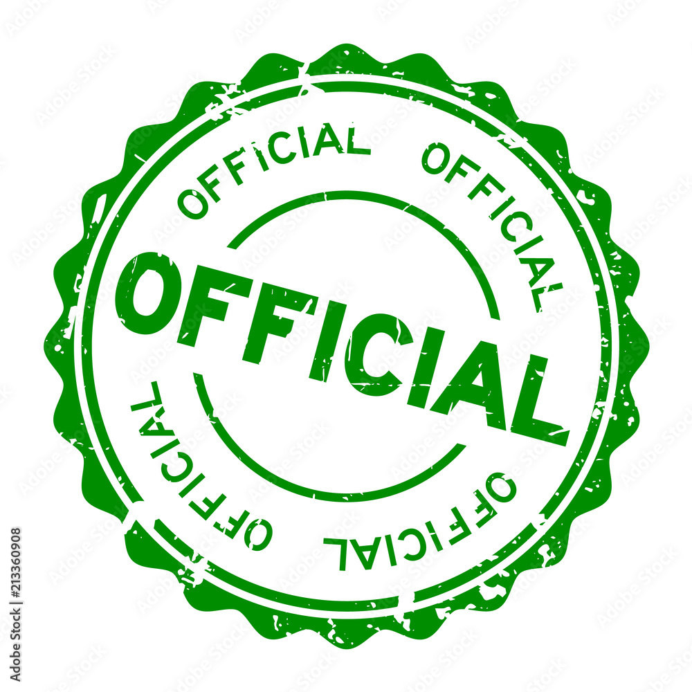 Grunge green official round rubber seal stamp on white background Grunge green official round rubber seal stamp on white background