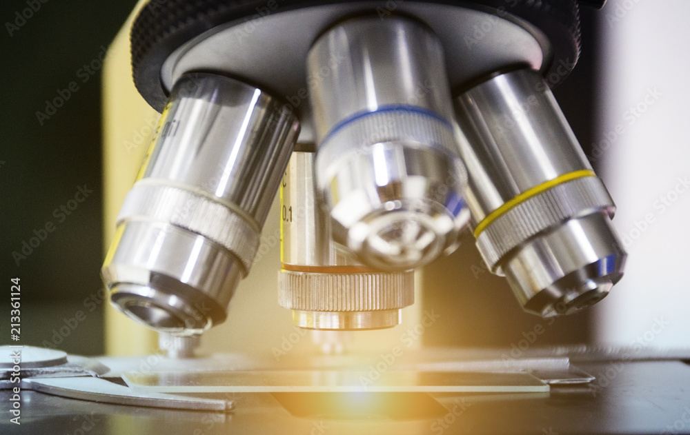 Microscope in laboratory Microscope in laboratory