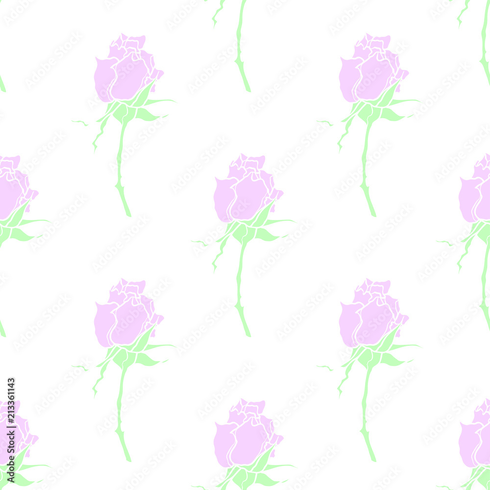 Seamless pattern with poppy, Peonies or roses flowers