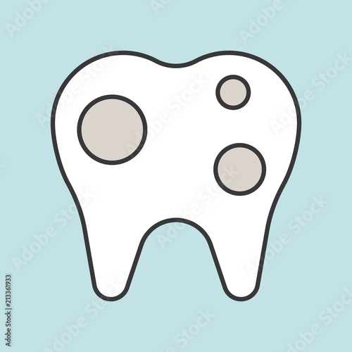 decay tooth, dental related icon, filled outline