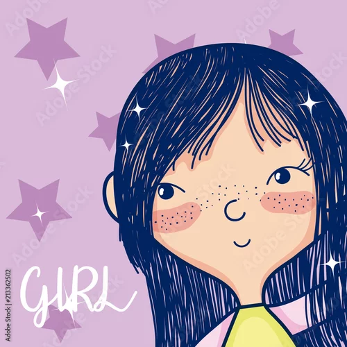 Obraz Piękna dziewczyna kreskówka