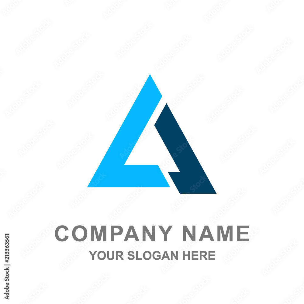 Blue Triangle Technology Geometric Building Logo Vector Illustration Blue Triangle Technology Geometric Building Logo Vector Illustration