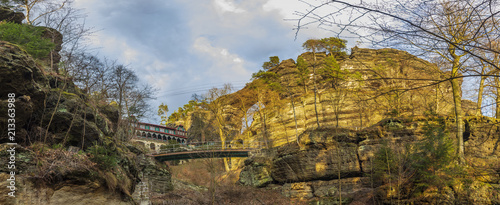 View of the Prebischtor Gate, Bohemian Switzerland, Czech Republic photo