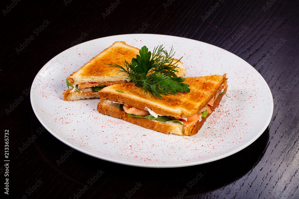 Delicious salmon sandwich Delicious salmon sandwich