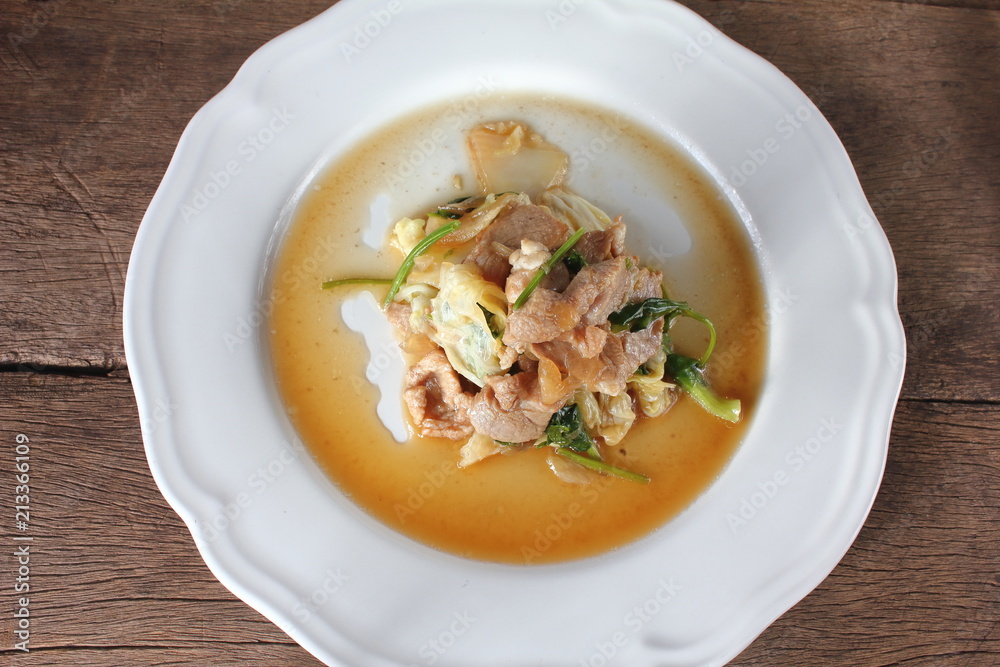 stir fried pork with white cabbage stir fried pork with white cabbage