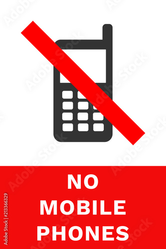 NO MOBILE PHONES sign. Vector.