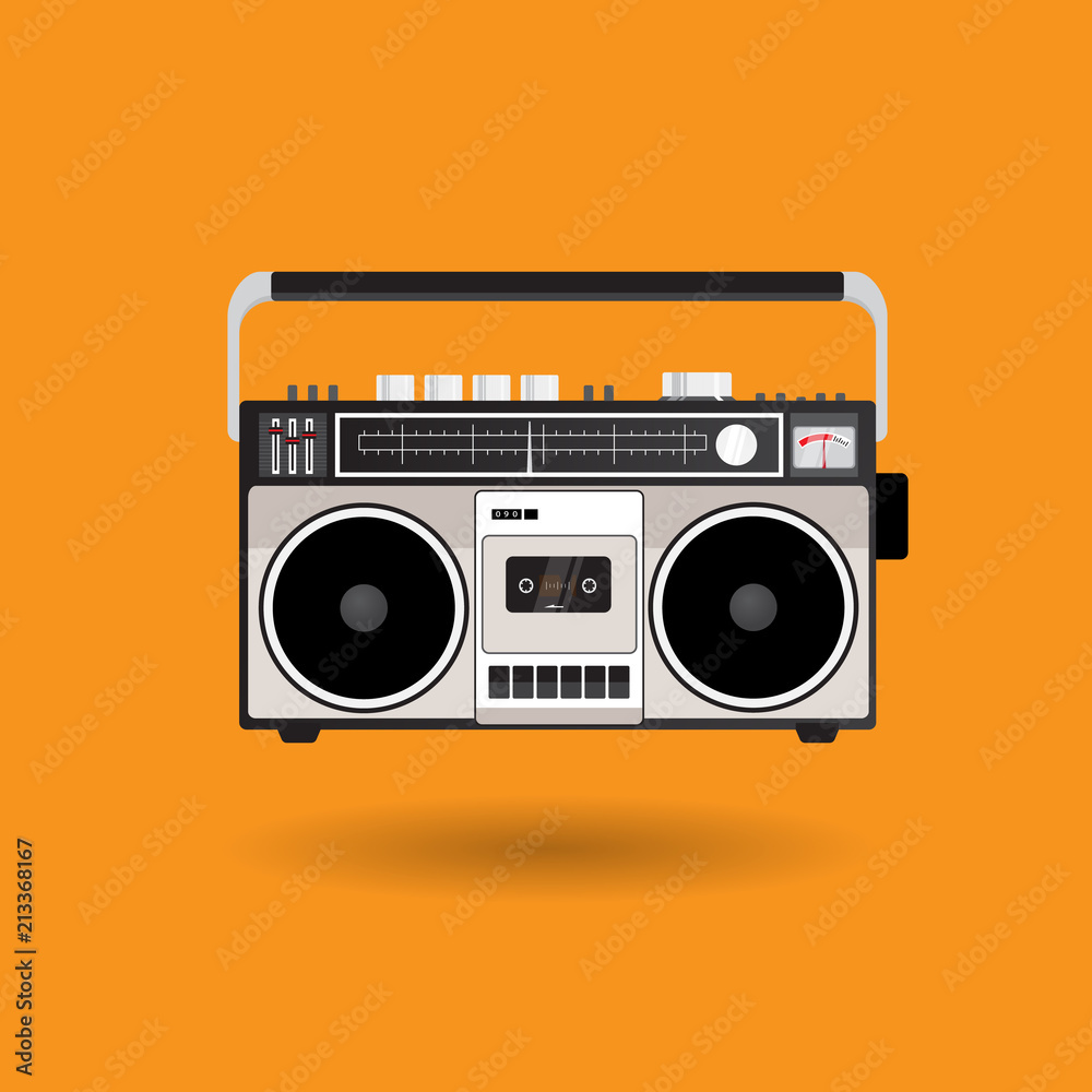 vintage radio cassette vector equipment design Stock Vector | Adobe Stock