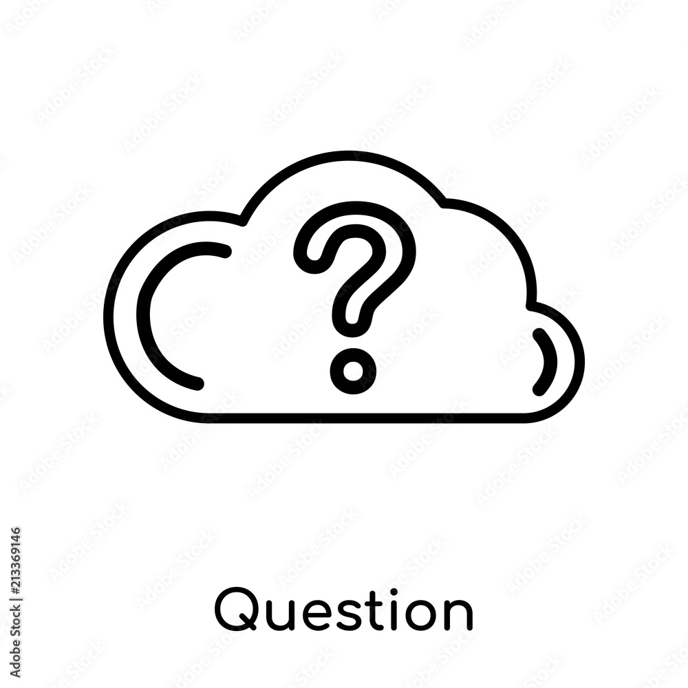 Question icon vector sign and symbol isolated on white background, Question logo concept Question icon vector sign and symbol isolated on white background, Question logo concept