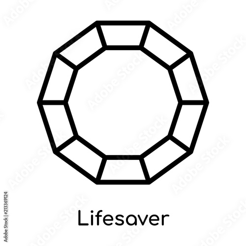 Lifesaver icon vector sign and symbol isolated on white background  Lifesaver logo concept