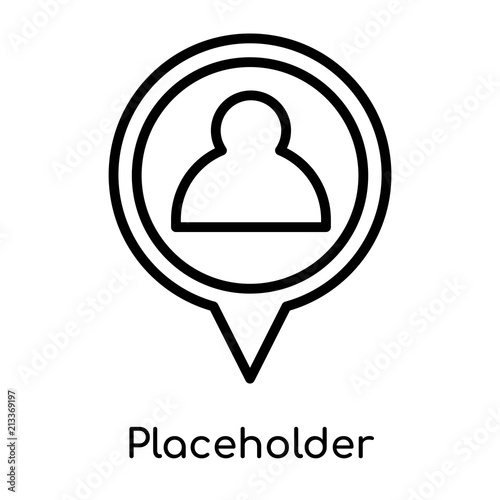 Placeholder icon vector sign and symbol isolated on white background, Placeholder logo concept