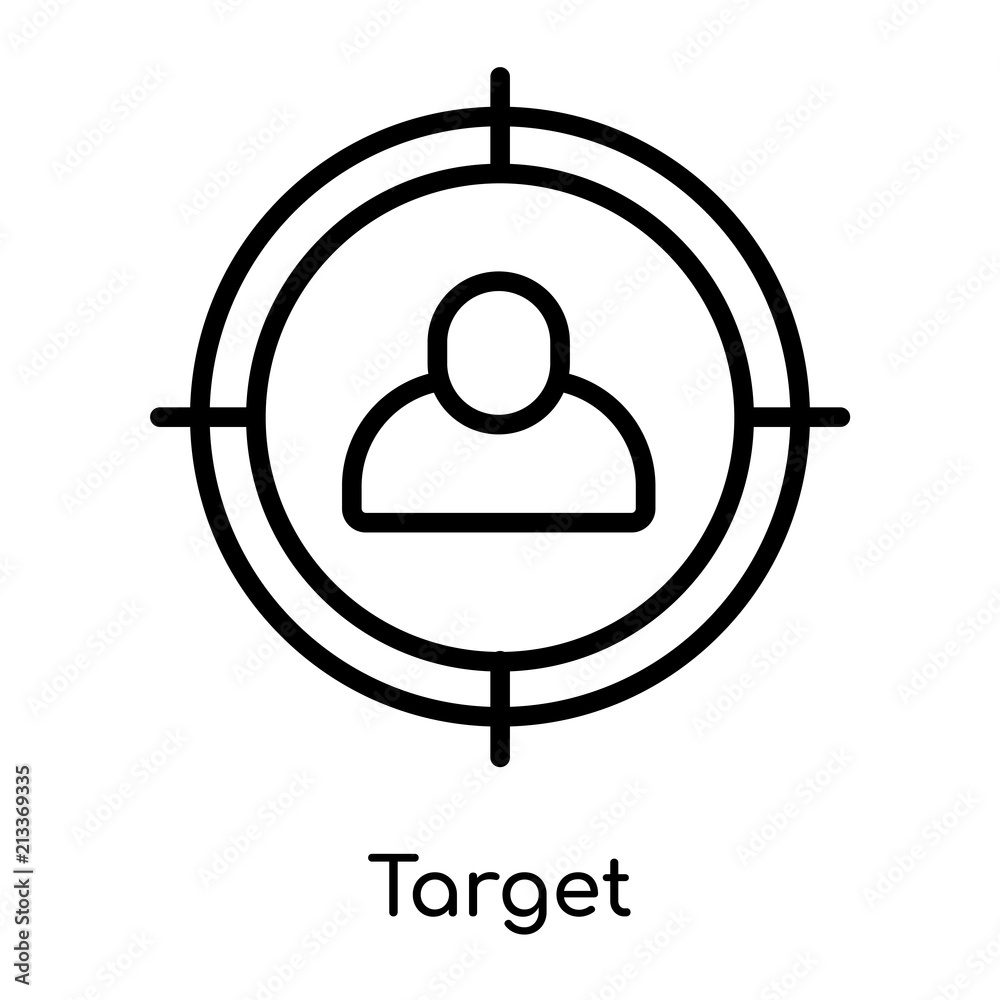 Target icon vector sign and symbol isolated on white background, Target logo concept Target icon vector sign and symbol isolated on white background, Target logo concept